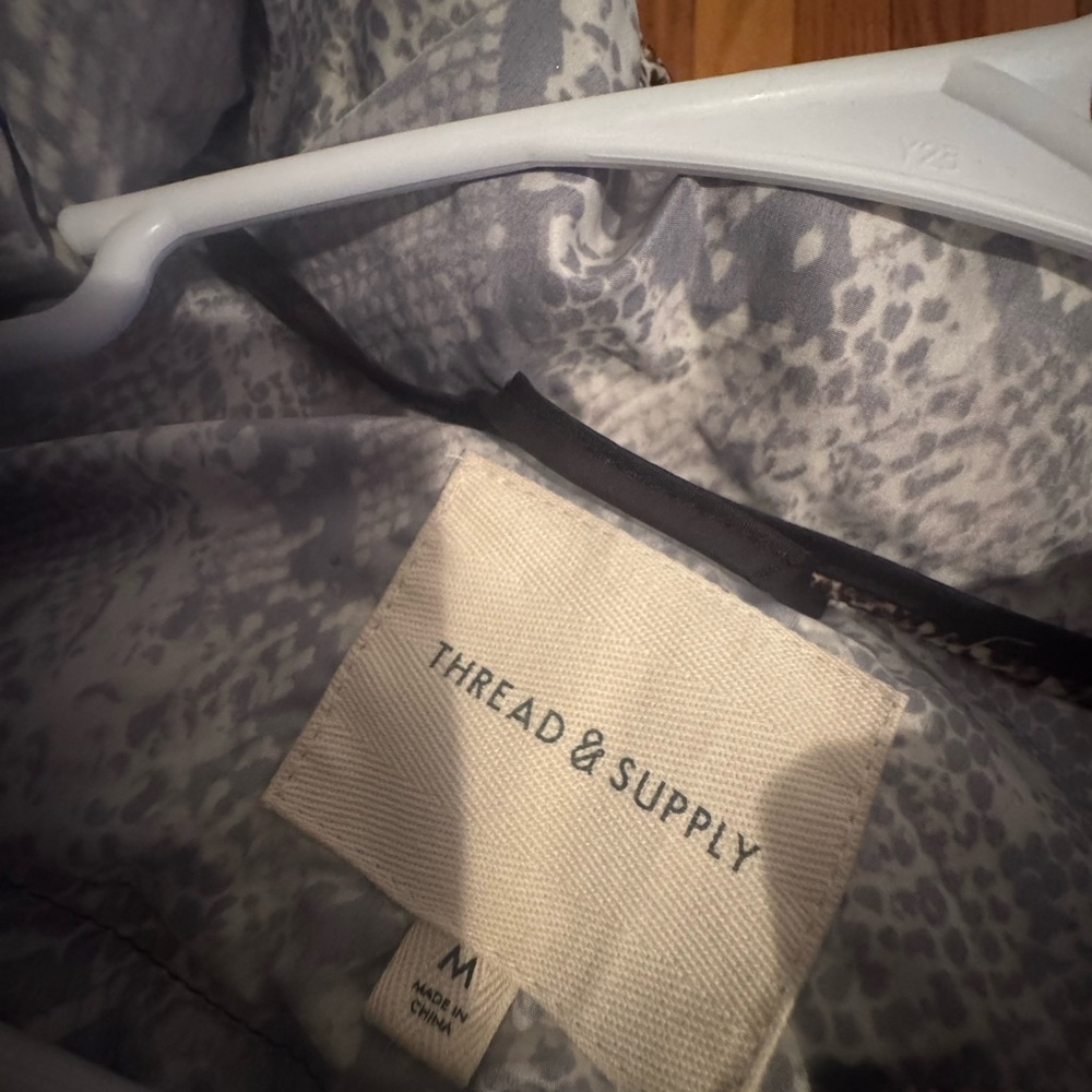 Thread & Supply Brown Snake Pattern Puffer Jacket - image 3